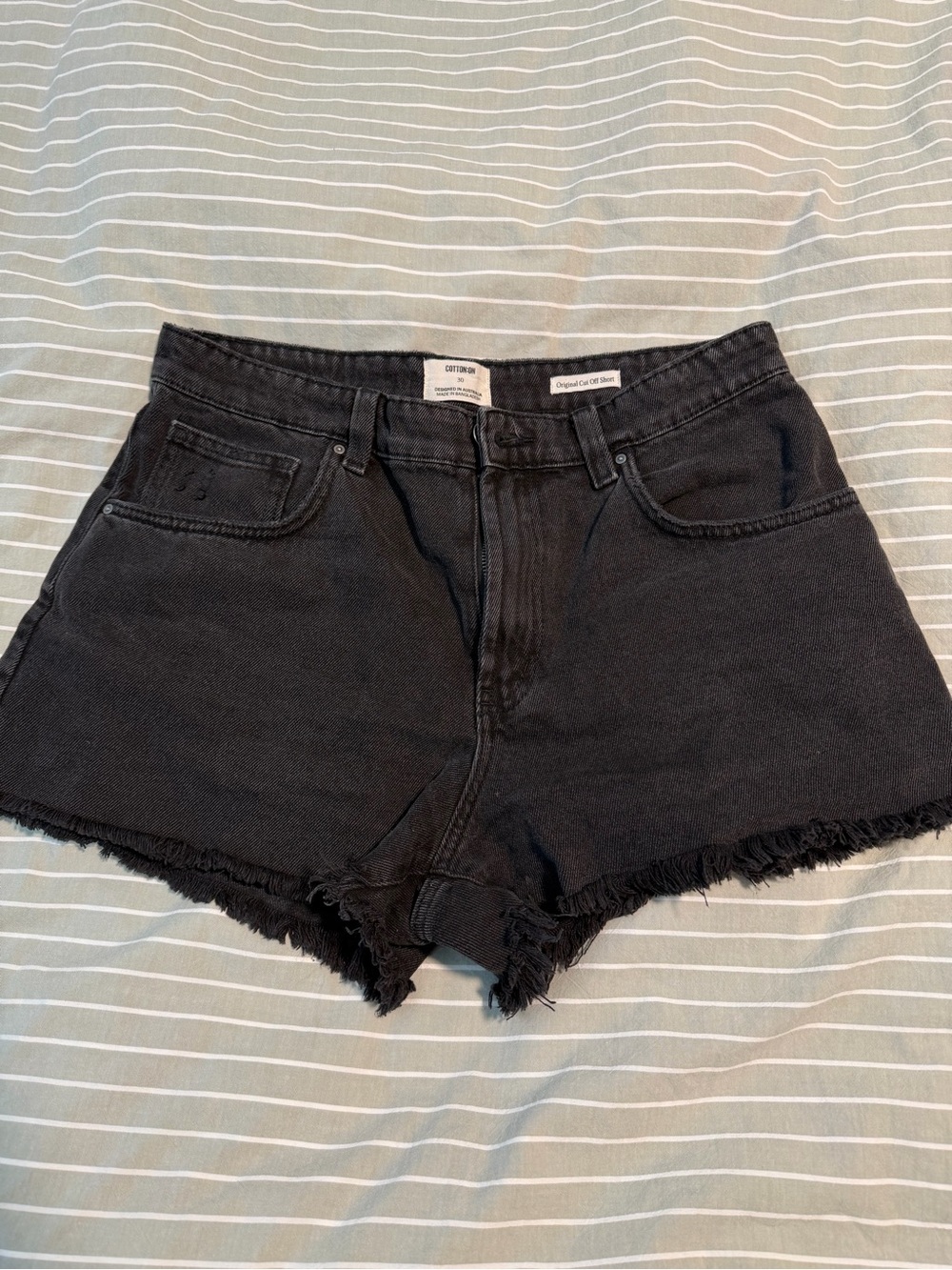 Cotton black cut off shorts